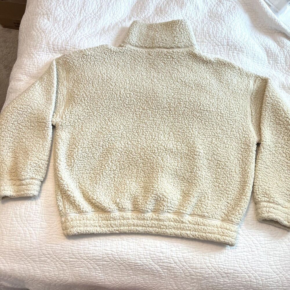 aerie Offline Sherpa Pull Over 1/4 Zip Cream Cropped Sweatshirt Large Lounge - Picture 4 of 9